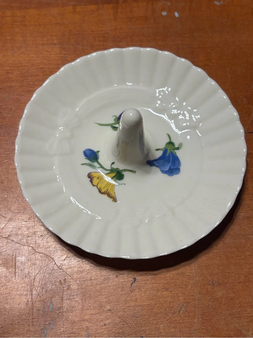 Vintage Belleek Millennium 2000 Enchanted Garden Floral Ring Holder Ireland